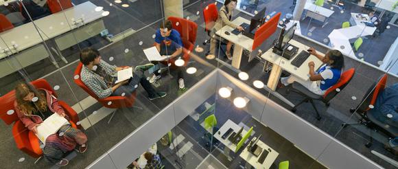 Overhead shot of the library and learning centre