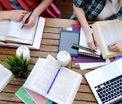 Students doing coursework