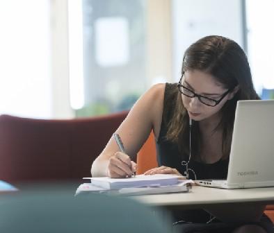 Student studying