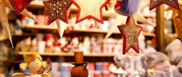 Christmas market, wood, fairylights