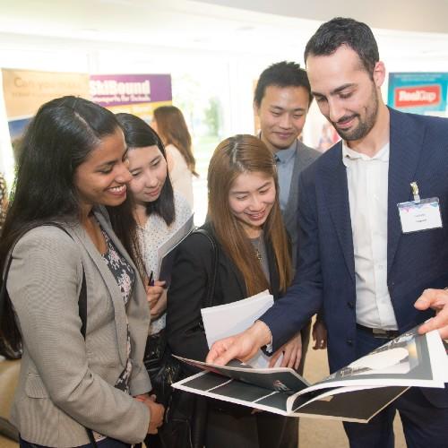 Students at careers fair