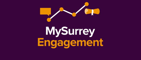 MySurrey Engagement logo on purple background
