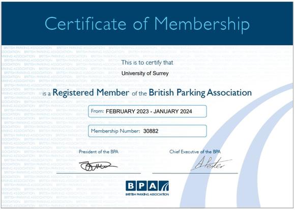 BPA certificate of membership