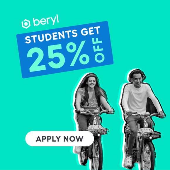 Students get 25% off with Beryl. Apply now