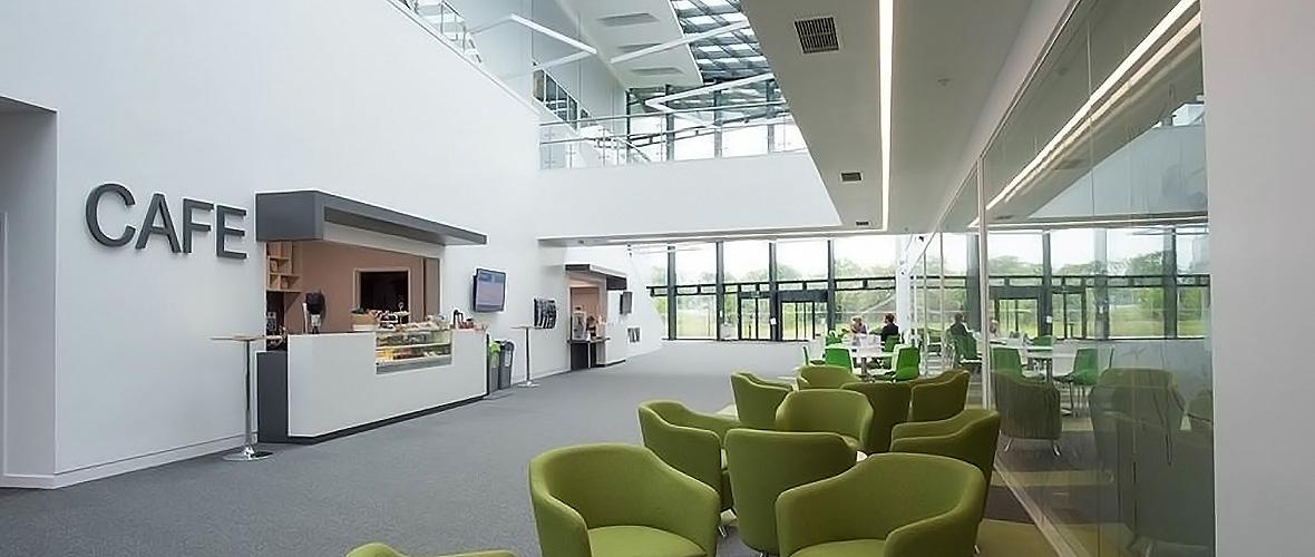 The cafe in the reception area of the vet school